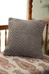 Textured Geometric Diamond Tufted Cushion Cover