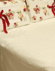Bedsheets - Queen Premium check floral bedsheet Xmas theme edition