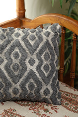 Charcoal Grey Geometric Tufted Cushion Cover