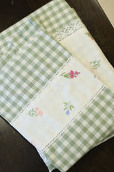 Check Floral Embroidery Bedspread bed sheet
