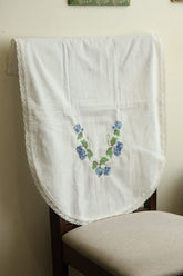 Floral Cross Stitch Embroidered Sofa Back / chair back Cover Set 3+1+1