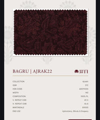 Upholstery fabrics -Ajrakh(Bagru)