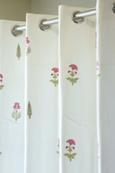 Curtains - Handblock printed curtains off white base