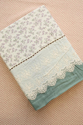 Bedsheets - Premium King soft cotton lace bedsheets majestic