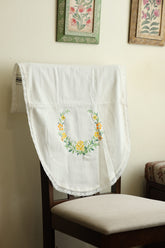 Floral Cross Stitch Embroidered Sofa Back / chair back Cover Set 3+1+1