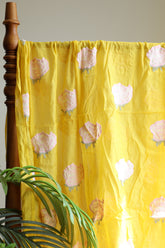 Fabrics - Mul Chanderi embroidery fabric yellow