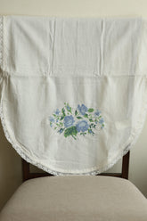 Floral Cross Stitch Embroidered Sofa Back / chair back Cover Set 3+1+1