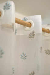 Curtains-Embroidered organza sheer curtains