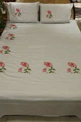 King Size Premium Machine Embroidery Bedsheet Set with 2 Pillow Covers (108x108")