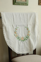 Floral Cross Stitch Embroidered Sofa Back / chair back Cover Set 3+1+1