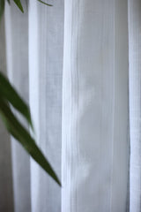 Curtains - Sheer curtains White shade plain with stripes