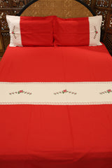 Queen Premium Cross stitch embroidery bedcover - Xmas edition