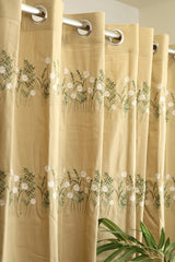 Curtains - Floral embroidery opaque curtains Golden Meadow Curtains