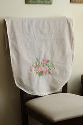 Floral Cross Stitch Embroidered Sofa Back / chair back Cover Set 3+1+1