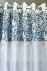 Curtains:Floral printed sheer curtains