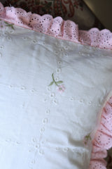 Cushion covers - Embroidery pink meadow petal