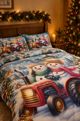 King size 7D Panel Print Bedsheet Set Xmas Edition