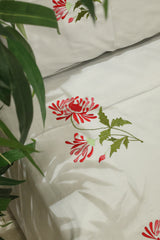 King Size Premium Machine Embroidery Bedsheet Set with 2 Pillow Covers (108x108")
