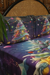 Christmas 7D Panel Print King Size Bedsheet Set - Xmas edition