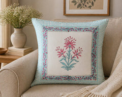 Handblock cushion cover 16×16 inches