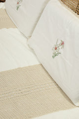 Premium Embroidery Floral Lily Crochet Bedspread Set