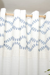 Curtains-Premium embroidery designer curtains(bottom plain fabric not stripe)