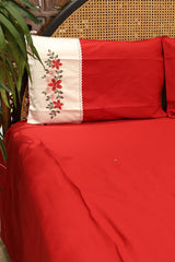 Queen Size Premium machine embroidery Christmas Theme Bedsheet Set - Xmas Edition