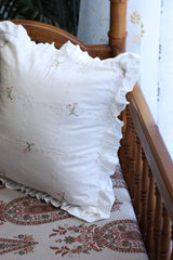 Cushion covers - Embroidery pink meadow petal