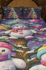 Christmas 7D Panel Print King Size Bedsheet Set - Xmas edition