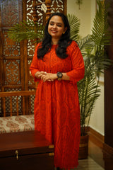 Red Hackoba Kurti Dress - Ready