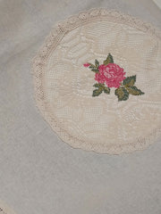 Chair back / sofa back - cross stitch embroidery single pieces Cottage Rose Collection