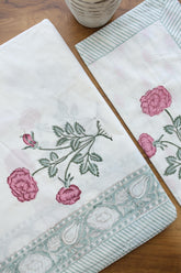 Bedsheets - Premium Super King white lily percale cotton bedsheets
