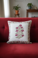 Handblock cushion cover, 16×16