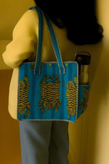 Quilted Lunch bag with bottle pocket outside(Tote bag)