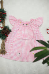 Kids smocked dress 12-18 months Xmas