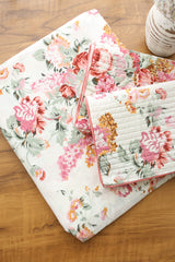 Bedsheets - King anokhi Quilted pillow cover bedsheets pastel exc