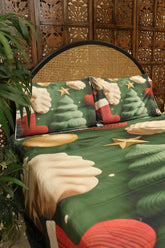 Christmas 7D Panel Print King Size Bedsheet Set - Xmas edition