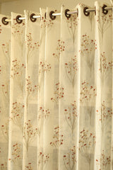 Curtains -Premium embroidered sheer curtain off white base
