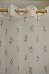 Curtains-Embroidered organza sheer curtains