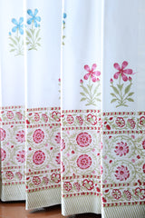 Curtains - Handblock printed curtains white base