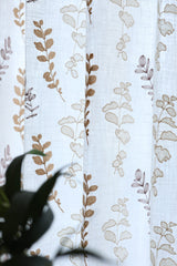 Curtains - Premium Embroidery sheer curtains cotton rainbow olivia semi transparent