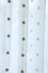 Daisy Sheer Premium embroidery Sheer Curtain : Cream/ off white / White