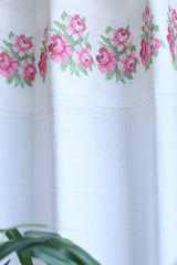 Curtains - Premium Cross Stitch Embroidery Opaque Curtain Lillian roses