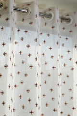 Curtains - Chandubi Premium Embroidery sheer curtains pink and cream
