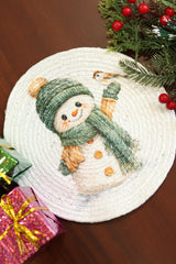 Snowman with Bird Printed Coaster