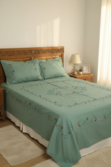 Bedsheets:King Premium Hand Embroidered Bedsheets HEK
