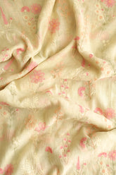Fabrics - Mul Chanderi fabric off white cream shade