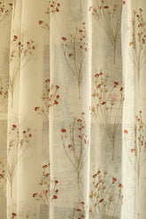 Curtains -Premium embroidered sheer curtain off white base