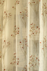 Curtains -Premium embroidered sheer curtain off white base