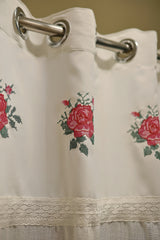 Curtains : Premium designer cross stitch embroidery sheer curtains(7-10 working days to dispatch )